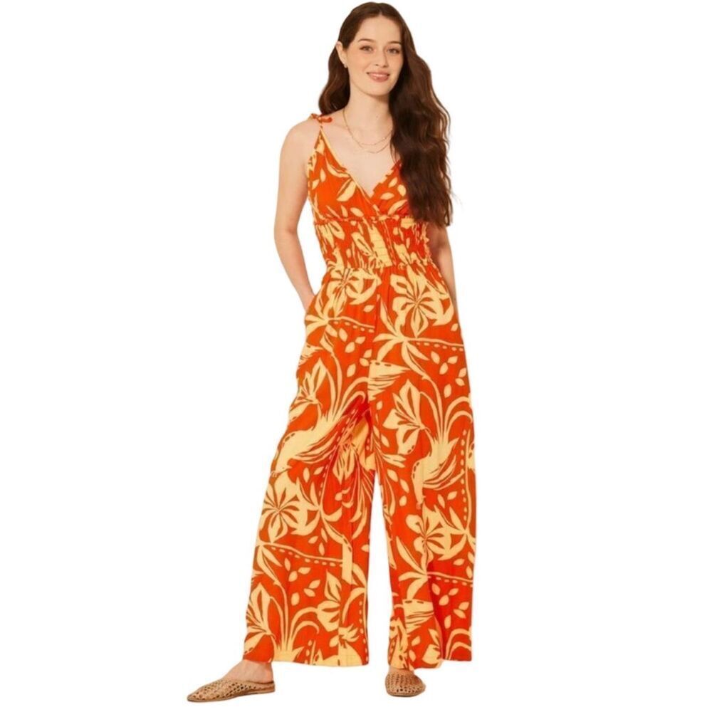 Patrons of Peace Mango and Cream Jumpsuit
